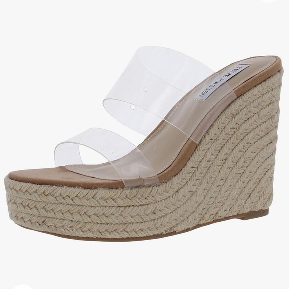 Steve Madden Shoes - Steve Madden clear Sunrise Wedge Sandals for Women Wrapped Wedge heel formal 9